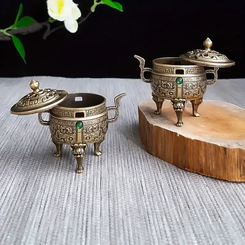 Антикварная трёхногая подставка для благовоний из латуни 6×5.5 см Киев - изображение 3