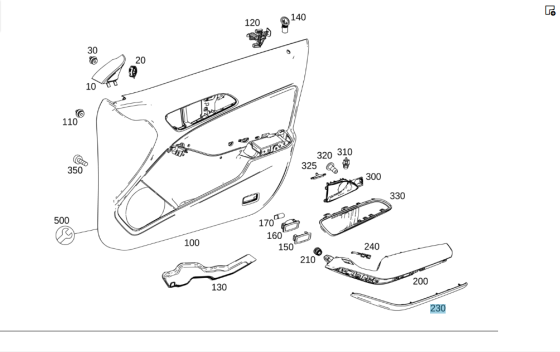 Mercedes-Benz  A1767200922 2A17 Декоративна хром накладка на ручці передньої лівої дверної карти CLA Shooting Brake X117 CLA C117 GLA X156 Одеса