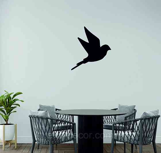 Декоративное настенное Панно «Птичка» Декор на стену(цена за 1шт) 30*27 см, Черный Киев