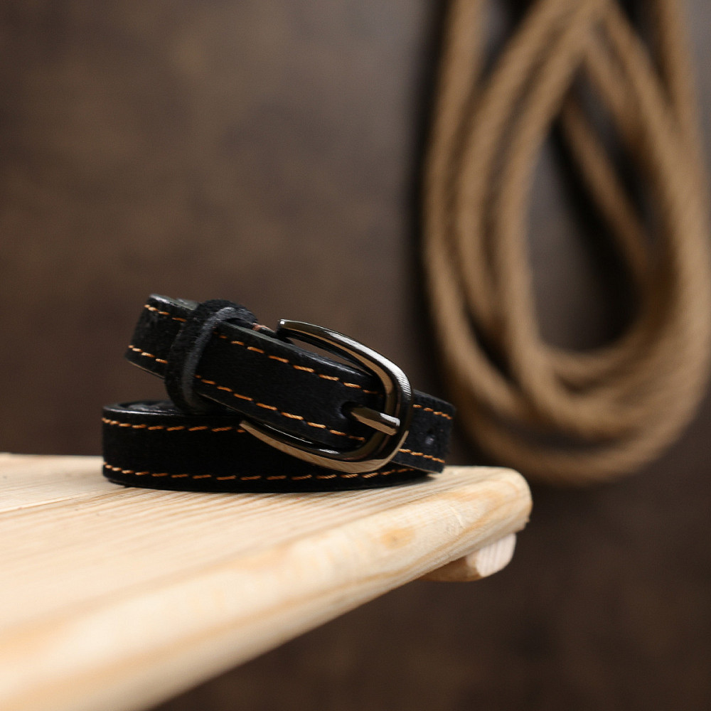 Замшевый женский ремень Vintage 20764 Черный Киев - изображение 1