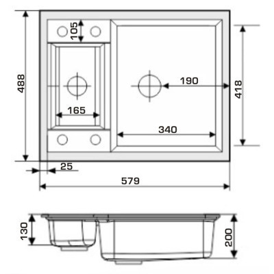 Мийка кухонна GRANADO SAMORA white (gr0905) Вінниця - фото 6