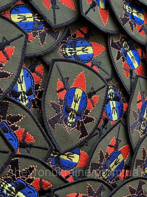 Шеврон Черепок (Форма щит. На липучці) Розмір 8x6см Київ - фото 3