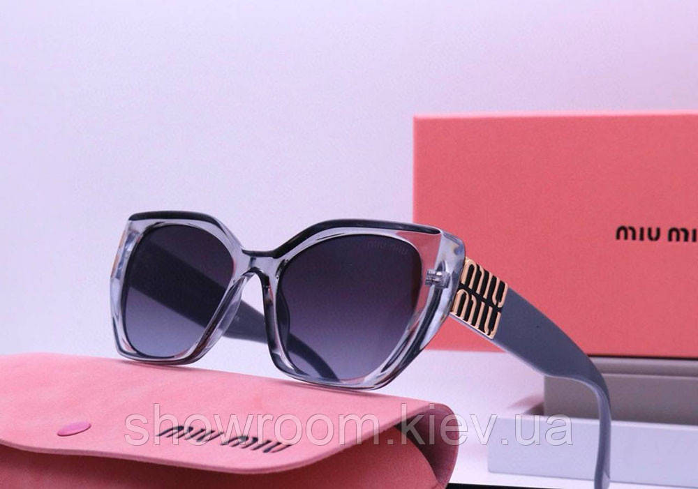 Женские солнцезащитные брендовые очки Miu 3101 grey Киев - изображение 1