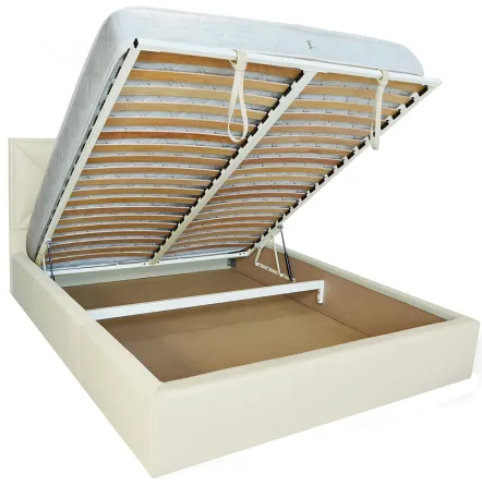 Кровать Двуспальная Leeds Comfort 160 х 190 см Fly 2200 A1 С подъемным механизмом и нишей для белья Белый Киев
