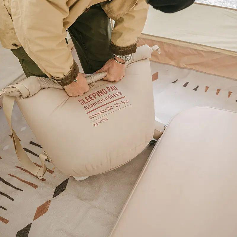 Матрац самонадувний 6 см подвійний Naturehike NH21FCD11, бежевий Киев - изображение 8