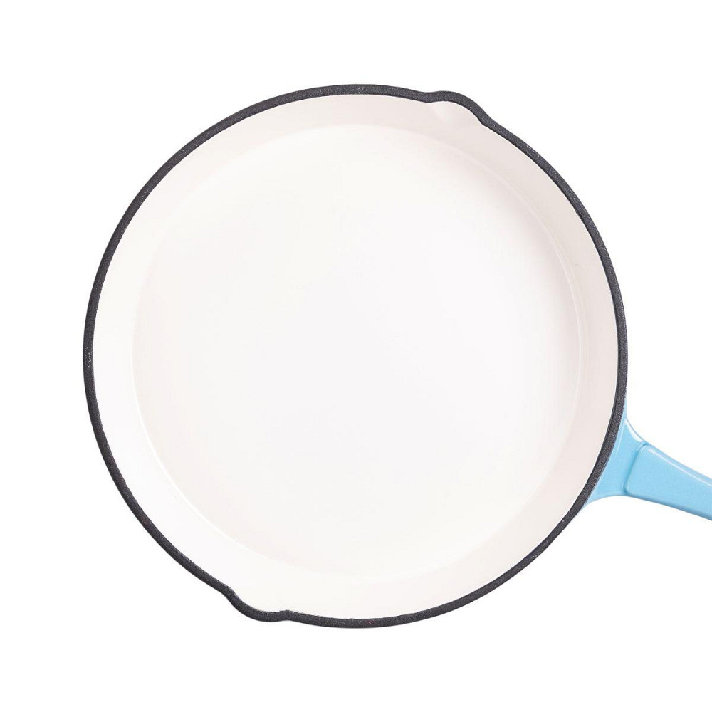 Набір чавунного посуду для приготування 3 каструлі та сковорода з емальованим покриттям Блакитний HP-1-7 Київ - фото 6