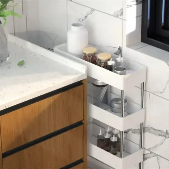 Этажерка напольная на колесах / Передвижной органайзер 4 полки Коломия