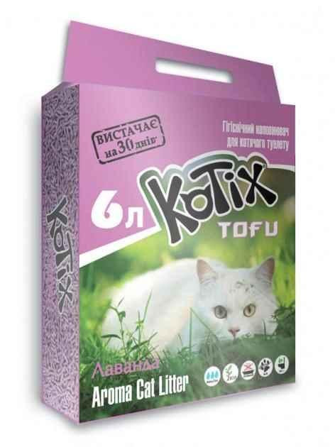 Наполнитель соевый Kotix Tofu Lavender 2.55кг (6л) с ароматом лаванды для туалета Винница - изображение 1