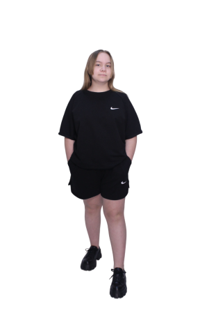 Женский летний спортивный костюм футболка с шортами Черный XL-XXL Харьков