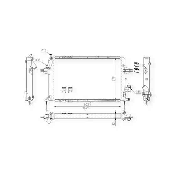 Радіатор двигуна Опель Astra G 98 - охолодження Мукачево