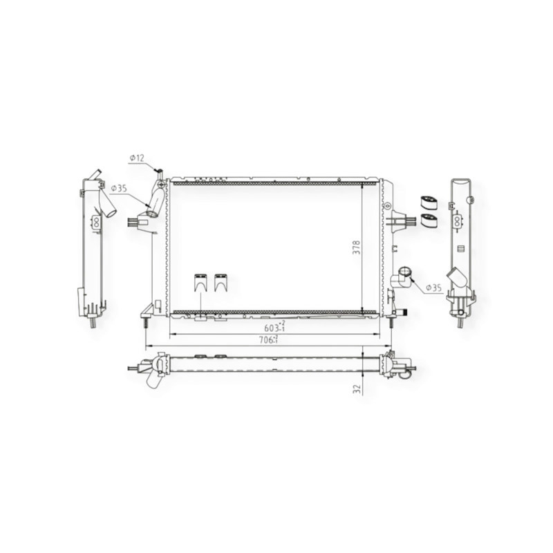 Радіатор двигуна Опель Astra G 98 - охолодження Мукачево - фото 1