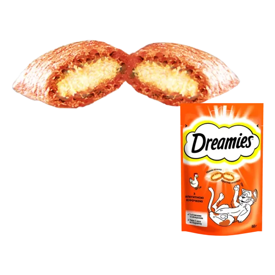 Лакомство для кошек Dreamies с аппетитной курочкой, 60 г Винница