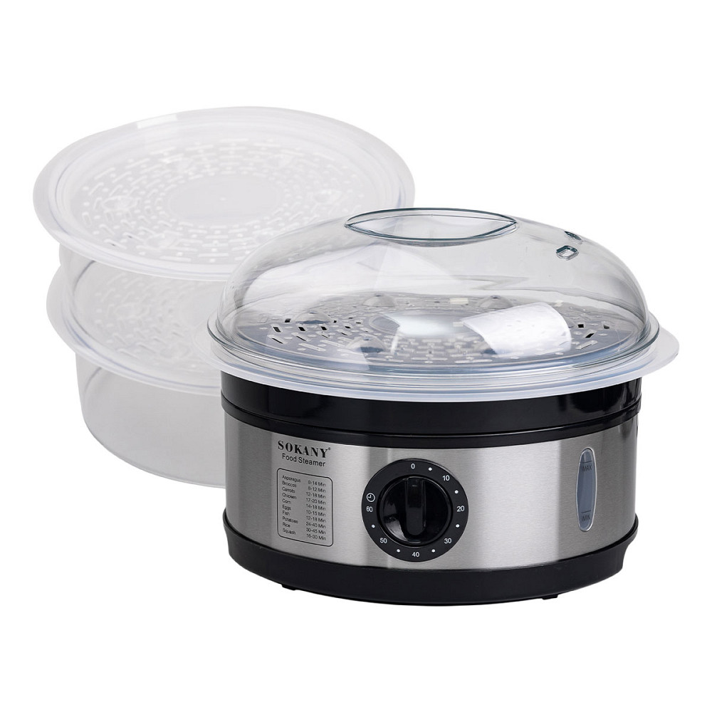 Sokany Пароварка електрична трирівнева 650 Вт 11 л з таймером і захистом від перегріву Sokany S Київ - фото 3