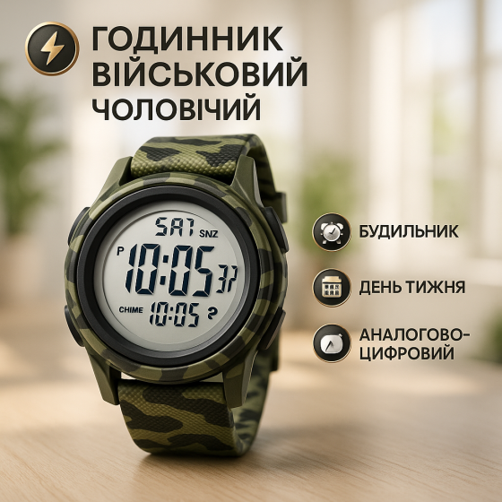 Практичний чоловічий годинник SKMEI 1893CMGN, Чоловічий спортивний годинник з гарантією XA-76 Львів