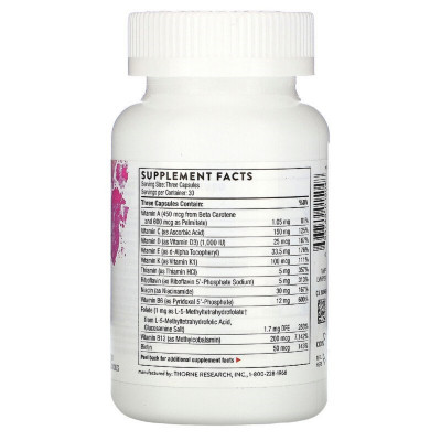 Мультивітамін Thorne Research Мультивітаміни для вагітних і годуючих жінок, Basic Pr (THR-01504) Вінниця - фото 2