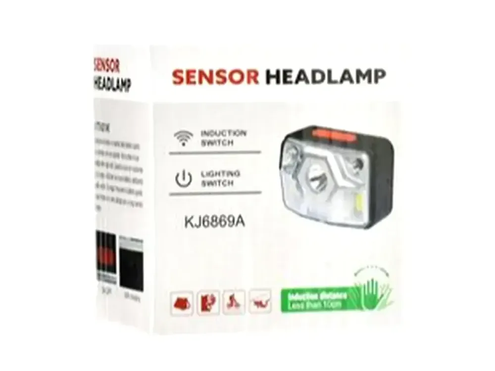 Фонарь налобный Bailong KJ-6869B с сенсорным датчиком, ярким светом и Micro USB зарядкой Одесса - изображение 4