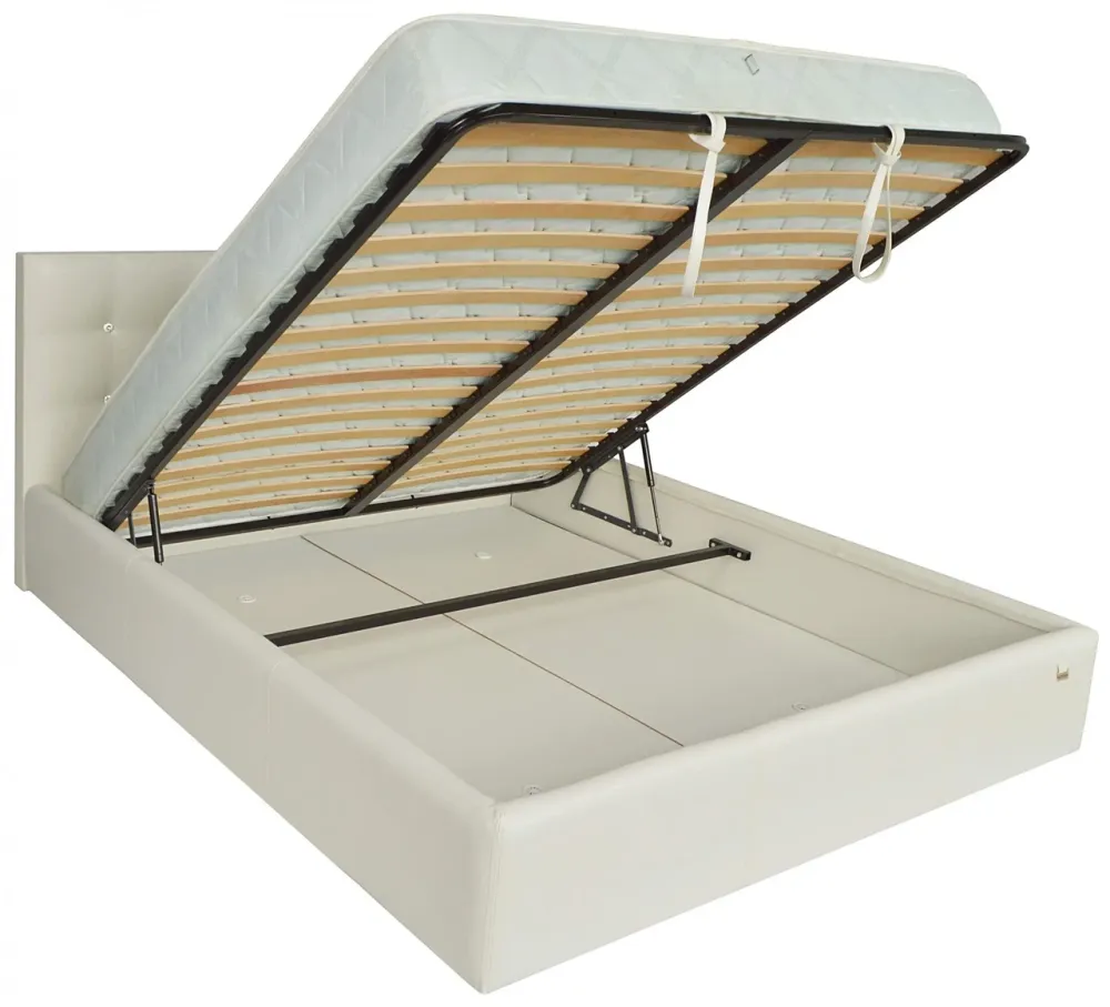 Кровать Chester Comfort 140 х 200 см Кинг 400 С подъемным механизмом и нишей для белья C1 Белый Днепр - изображение 14
