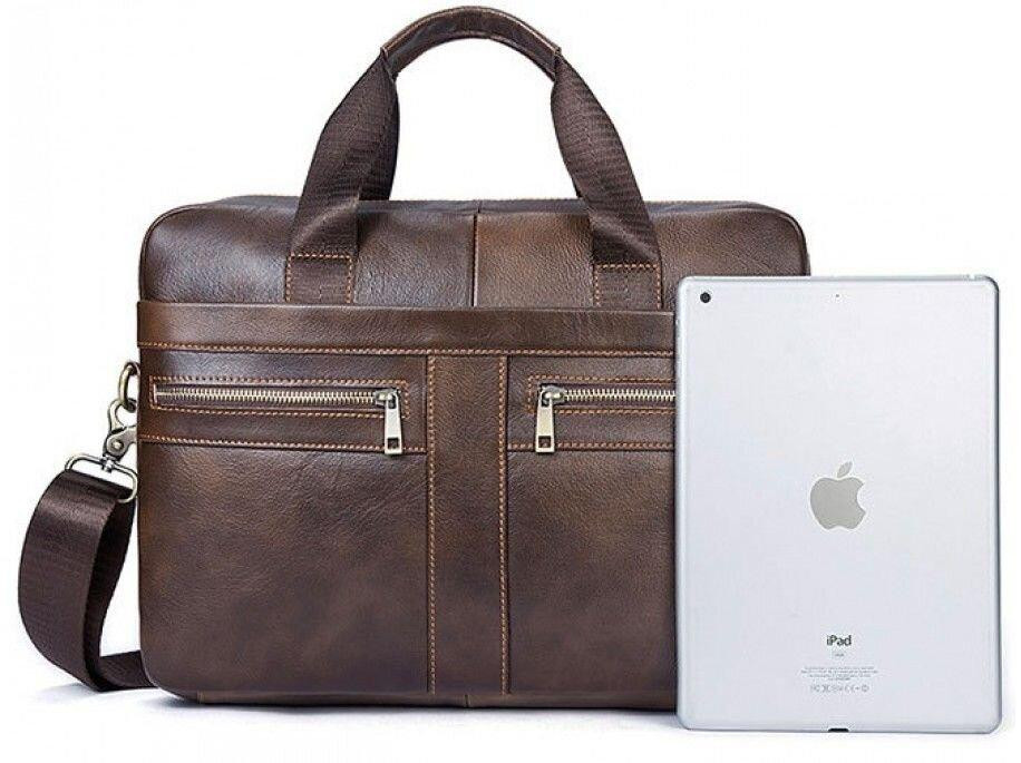 Сумка чоловіча Vintage 14626 шкіряна Коричнева Київ - фото 5