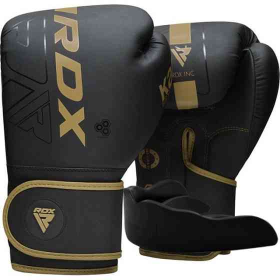 Боксерські рукавиці RDX F6 Kara Matte Golden 6 унцій (капа в комплекті) Кам'янське