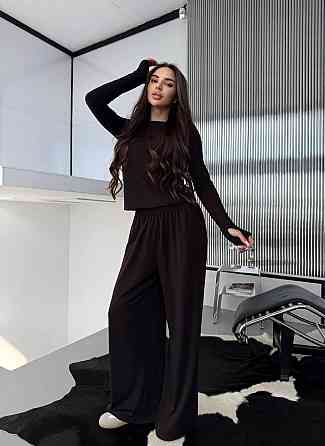 Женский прогулочный костюм двойка трикотаж термо Шоколад Одесса