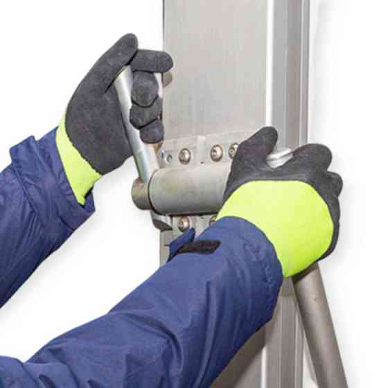 Рукавички "вампіри" поліестер з 3/4 латексним покриттям. EXTRAGRAB розмір 10, чорн-жовт. утеплені Мукачево