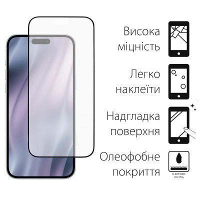 Стекло защитное Dengos Full Glue iPhone 17 Air Black (TGFG-411) Винница - изображение 2