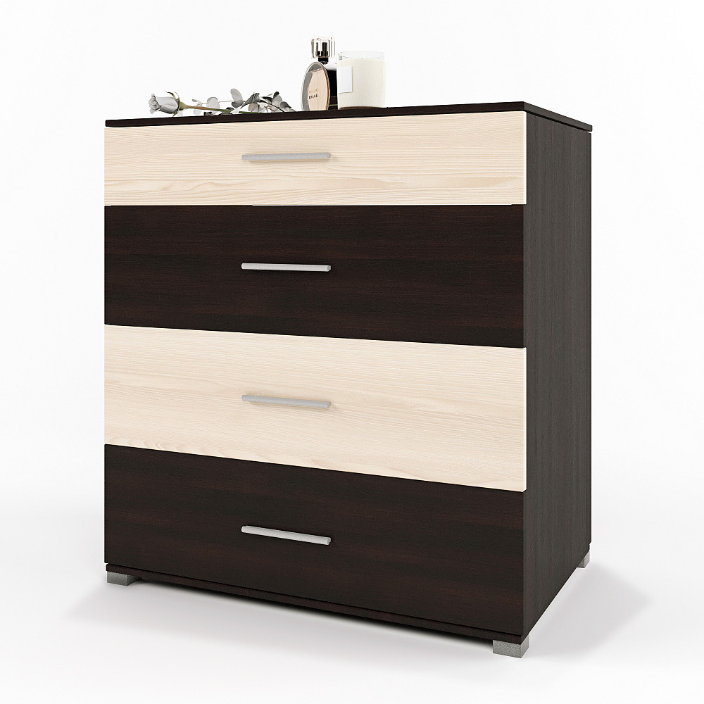 Комод Еверест на 4 ящики Бриз К-5 (телескопи) 70х38х72.5 венге + дуб молочний (DTM-2490) Львів - фото 2