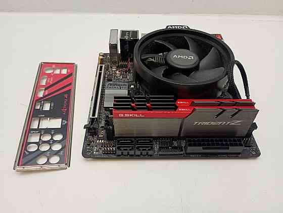 Комплект: материнська плата ASRock B450 Gaming-ITX/ac + Amd Ryzen 5 2600 + 8+8 Gb DDR4 G.Skill Trident Z (товар вживаний) Луцк