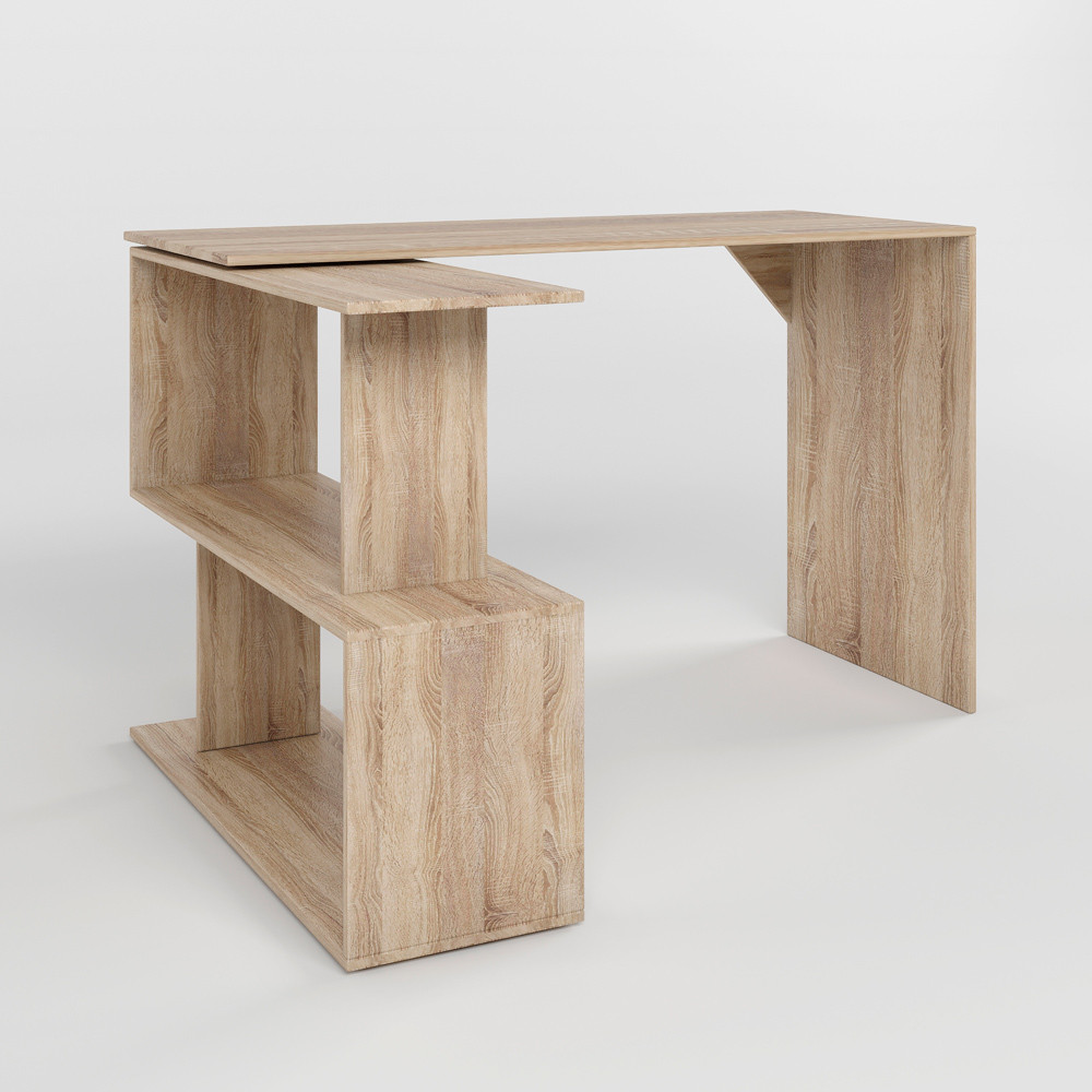 Cтол компьютерный поворотный с полками М-ЗОН Джеко 1200 Сонома (MZN-031032) Львов - изображение 2