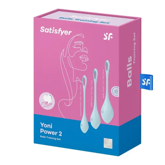 Набір йоні намистин Satisfyer Yoni Power 2 Light Blue, диаметр 2-2,5-3см, вес 22-44-73гр Львов