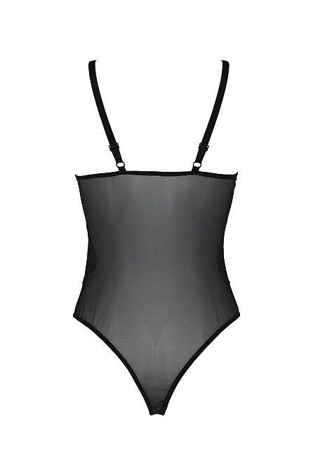 Боді Passion KERRIA BODY black, S/M, з високими вирізами та верхом балконет Sex Aura Київ - фото 4