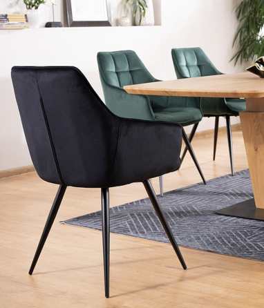 Стілець LILIA VELVET чорний каркас/зелений BL.78 Днепр