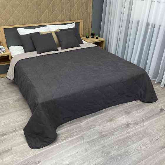 Покрывало стеганое Decorator Sparta Diamond ромб 220х240 см темно-серый (85-053) Киев