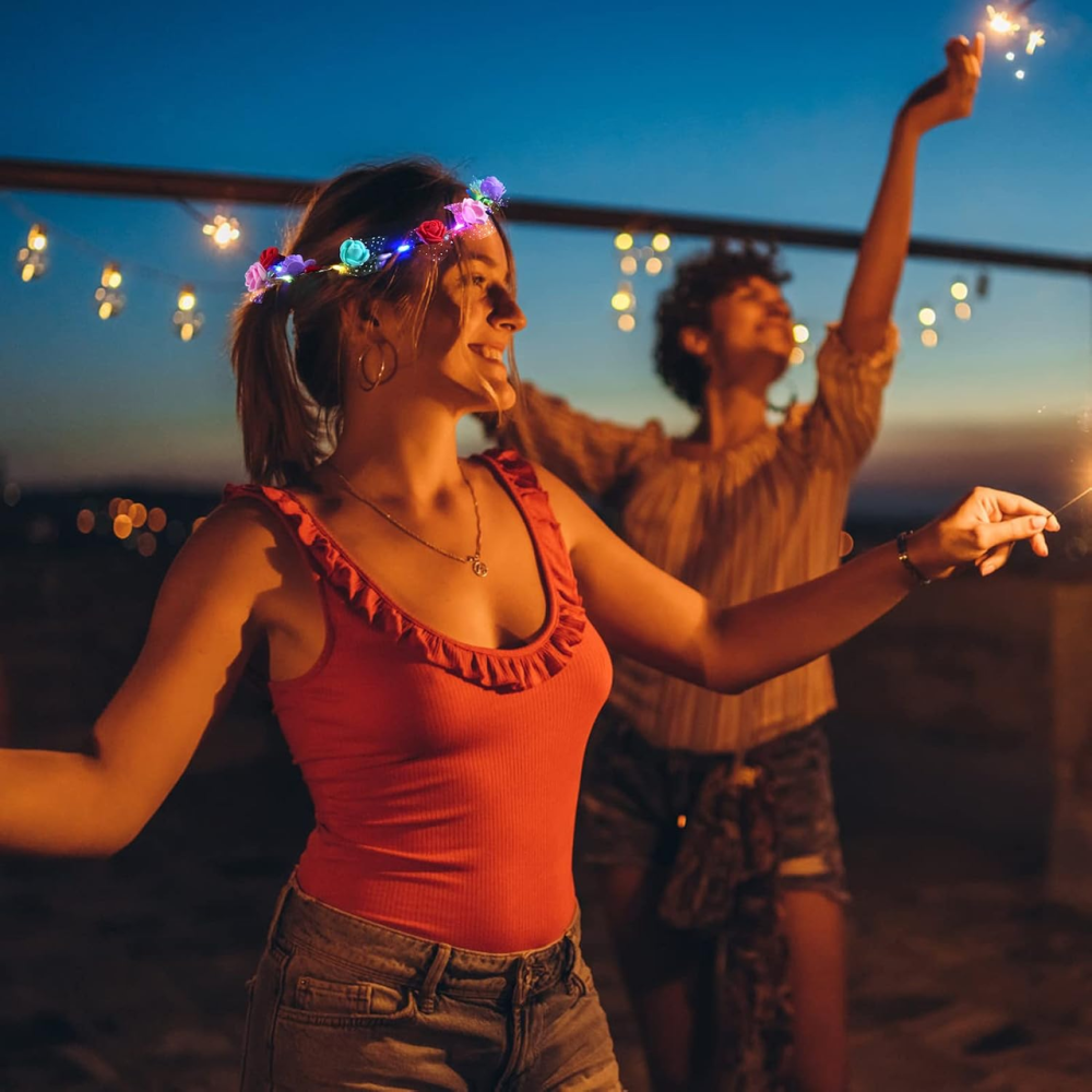LED квіткові вінки-пов’язки на голову 7 шт., світлодіодні корони для весілля, вечірки та косплею, Ø19 см Київ - фото 15