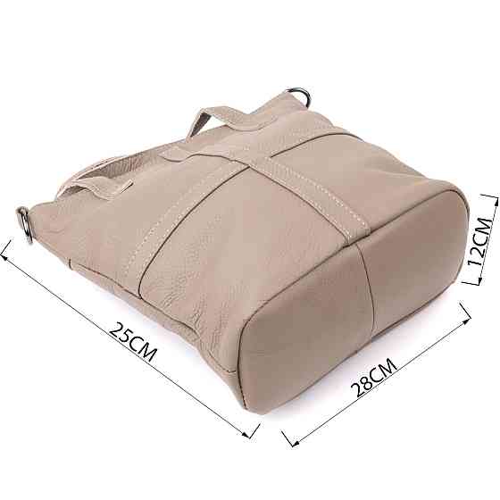 Зручна сумка жіноча з ручками з натуральної шкіри Vintage 22996 Сірий Київ