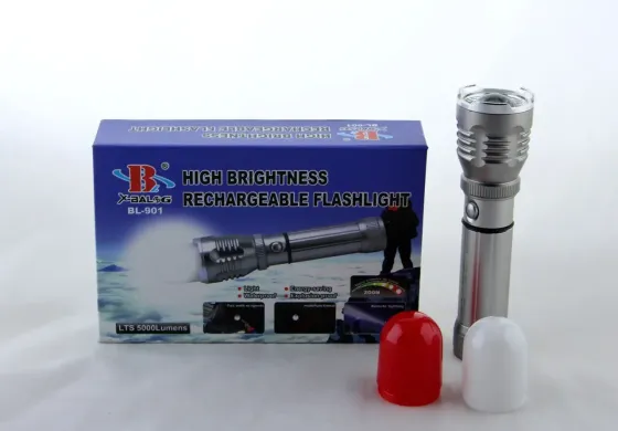 Ліхтарик ручний Bailong BL-TS60/BL-901LTS 50000ВТ, 3 режими, робота від акумулятора або батарейок, Z Київ