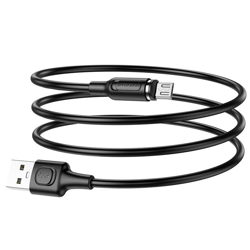 Кабель BOROFONE BX41 USB - Micro 2.4A, 1m, PVC, PVC разъемы, magnetic, цвет черный BX41MB Одесса - изображение 5