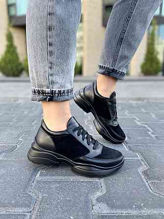 Masis Кросівки жіночі MASIS 1018 чорні (весна-осінь, шкіра+замша натуральна) (5176) Коломыя