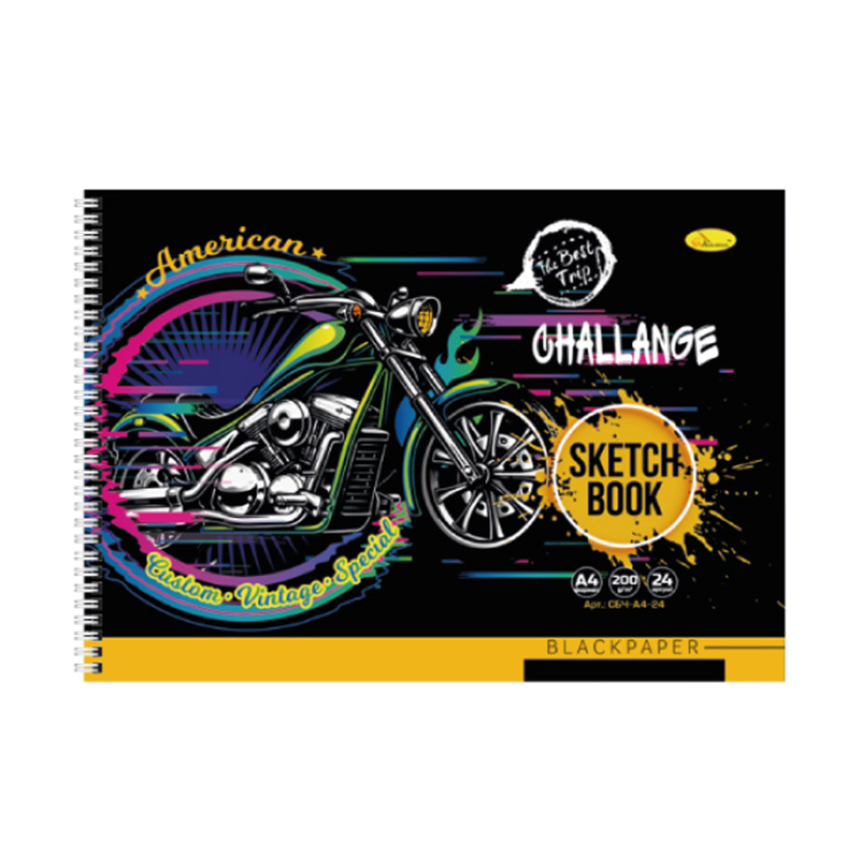 Скетчбук BLACK СБЧ-А4-24 А4, 24 листа Challange Винница - изображение 1