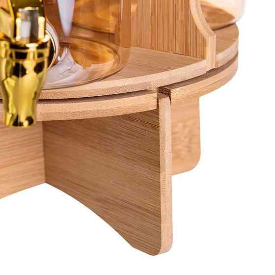 Лимонадница стеклянная 3в1 на подставке с золотыми кранами 5.5 л HP-34-28 Киев