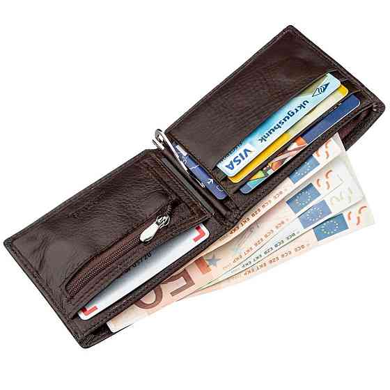 Мужское портмоне с зажимом для купюр Boston 18827 Коричневый Киев