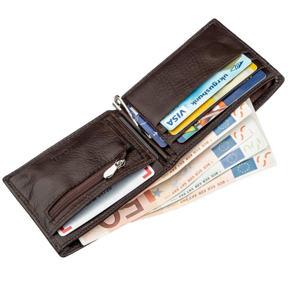 Мужское портмоне с зажимом для купюр Boston 18827 Коричневый Киев - изображение 2