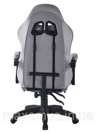 Кресло геймерское из ткани с подставкой для ног B 1 4 5 компьютерное кресло для геймера черно-серое Мостиська