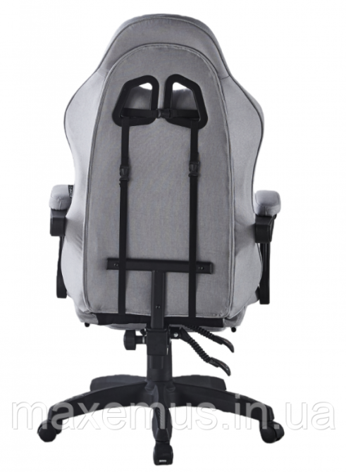 Кресло геймерское из ткани с подставкой для ног B 1 4 5 компьютерное кресло для геймера черно-серое Мостиска - изображение 3