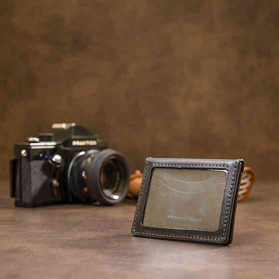 Кожаная визитница Черный (GRANDE PELLE) Киев