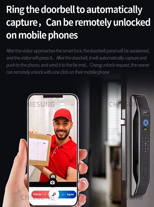 Смарт Замок  WiFi з розпізнавання обличчя пальця коду  NFC. Харків - фото 3