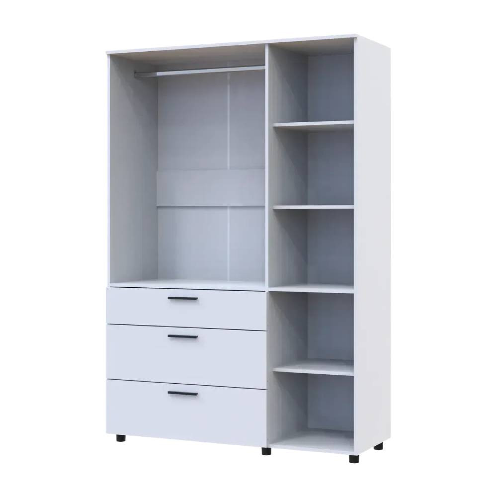 Шафа для одягу Doros Торн Білий 3 ДСП/3Ш (штанга) 135х51.6х200 (DRS-012057) Львів - фото 2