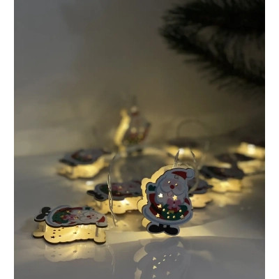 Гирлянда Chomik Санта-Клаус 1.65 м 10 LED Теплый белый (5900779854086) Вінниця - фото 4