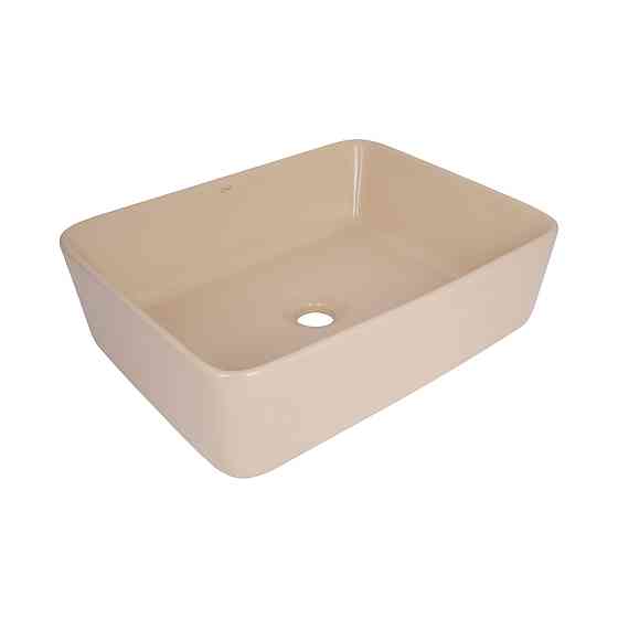 Раковина накладна Qtap Tern 480x370x135 мм, Beige, прямокутна, з донним клапаном QT17116069SB Київ