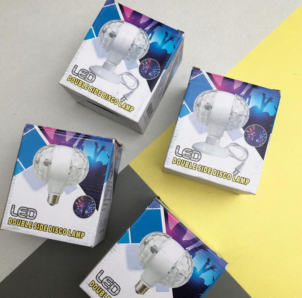 Світлодіодна обертова подвійна лампочка зоряне небо (мультиколірнв) від розетки і цоколя. Київ - фото 6